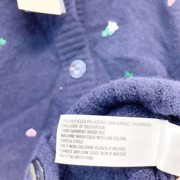 Universal Thread Women's Button Front Cardigan Navy Blue Floral Size XS - Picture 6 of 6